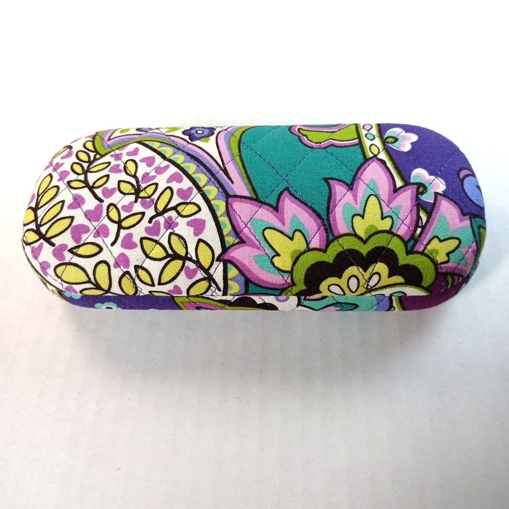 Vera Bradley Floral Paisley Sunglass Hard Case Purple Pink Green